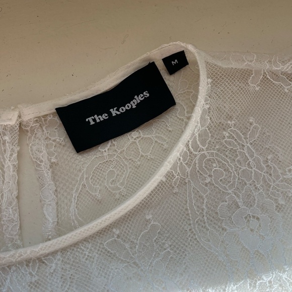 THE KOOPLES | Lace and Fringe Silk Top | MEDIUM - Picture 4 of 9
